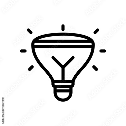 Light Bulb Icon Design in Minimalistic Outline Style