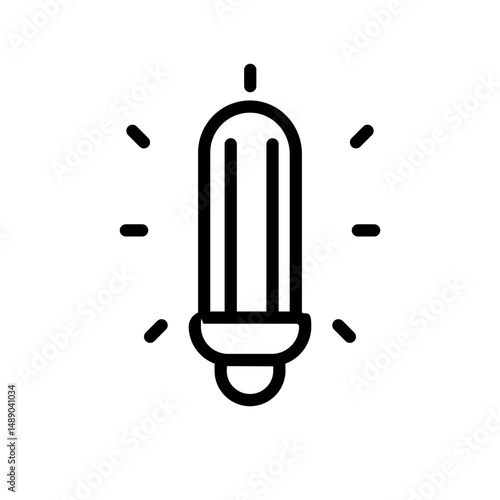 Light Bulb Icon Design in Minimalistic Outline Style