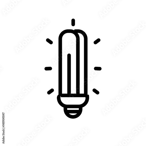 Light Bulb Icon Design in Minimalistic Outline Style