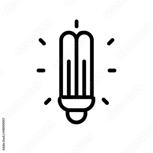 Light Bulb Icon Design in Minimalistic Outline Style