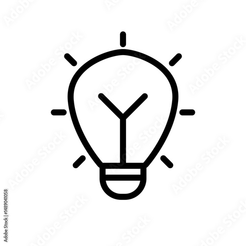 Light Bulb Icon Design in Minimalistic Outline Style