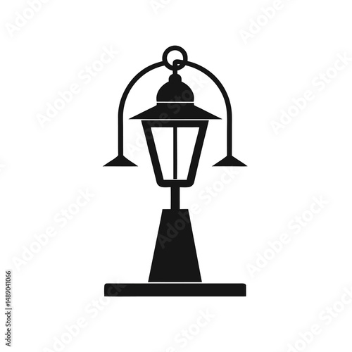 Street Lamp Isolated on White Background – Urban Outdoor Lighting Vector Illustration