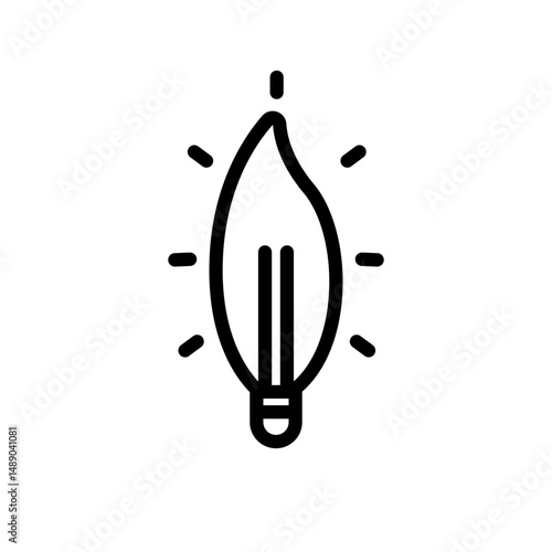 Light Bulb Icon Design in Minimalistic Outline Style