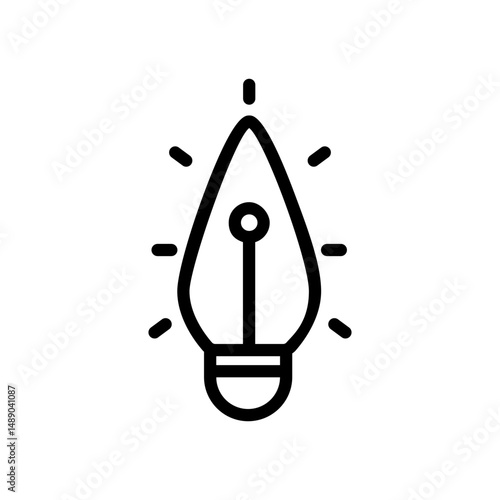 Light Bulb Icon Design in Minimalistic Outline Style