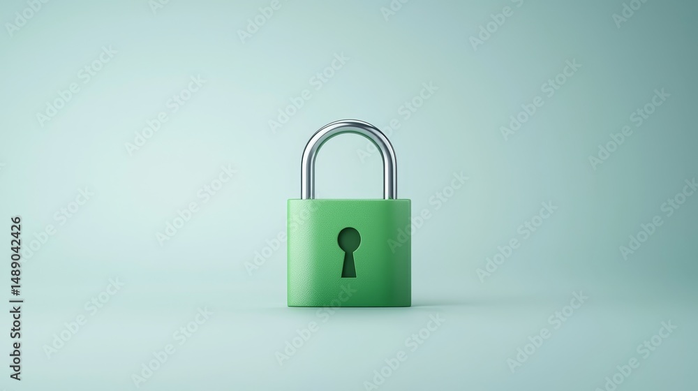 Enhanced security green padlock on blue background symbolizing digital protection and data safety Enhanced security green padlock on blue background symbolizing digital protection and data safety
