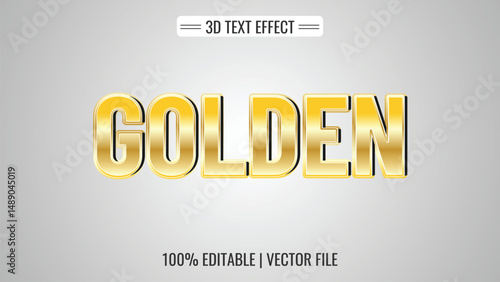 Golden shiny 3d text effect editable eps vector with white background, text effects
