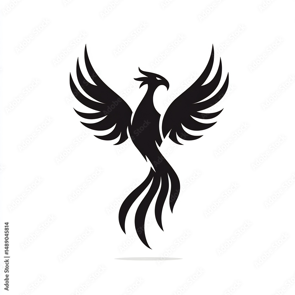 Obraz premium phoenix rising silhouette icon