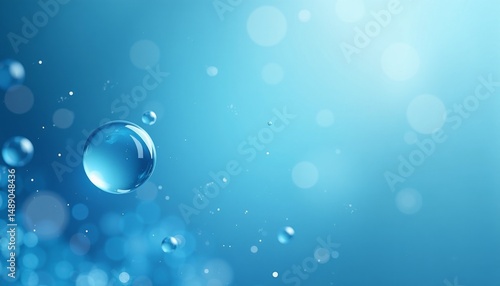 Wallpaper Mural Blue Fluid Bubble Liquid Background For Cosmetics Torontodigital.ca