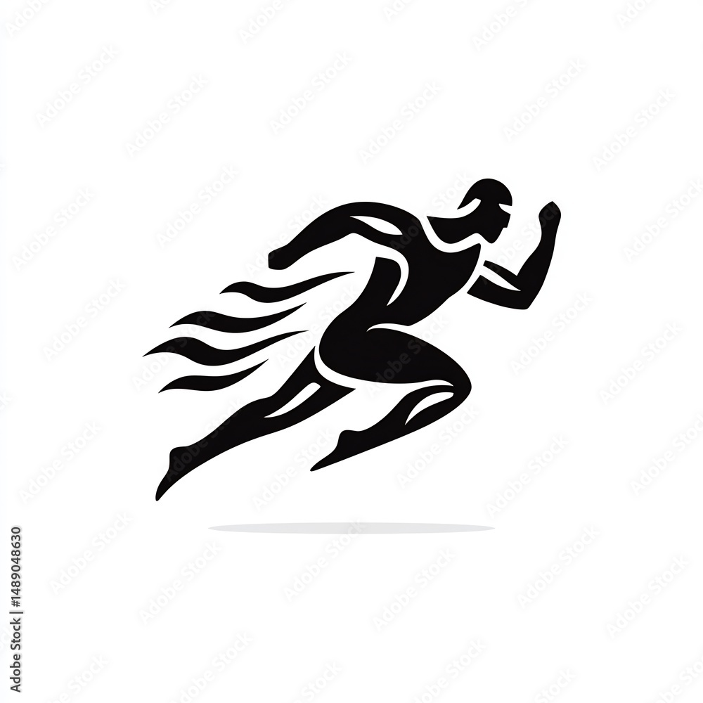 Person swimming silhouette in pool, icon Person swimming silhouette in pool, icon