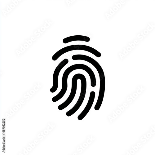 minimalist fingerprint scan icon 