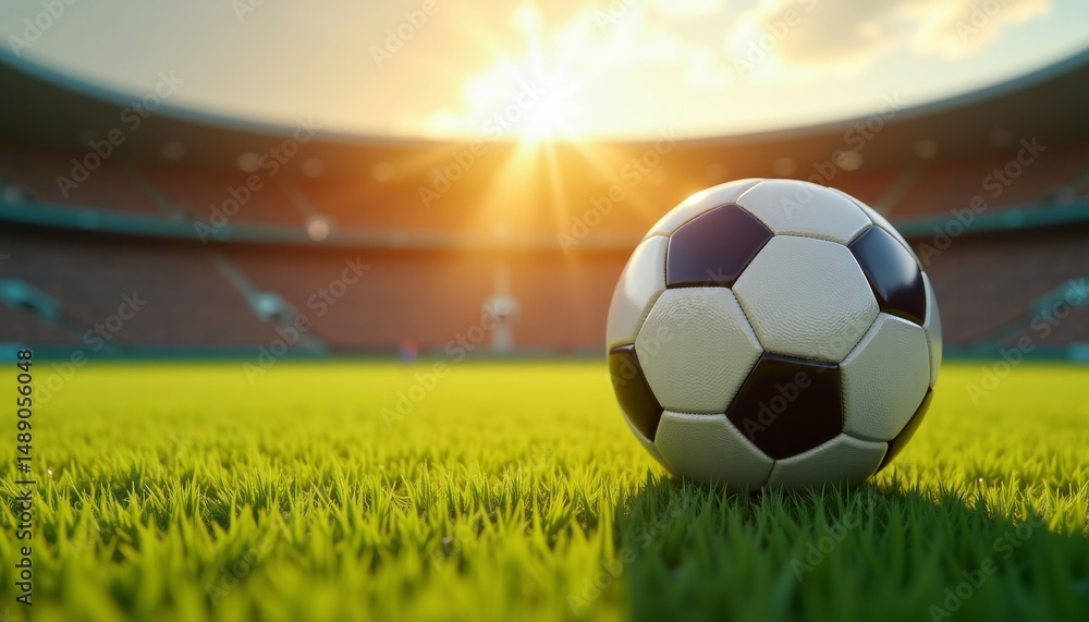 Fototapeta premium Football Game Field With Texture And Ball