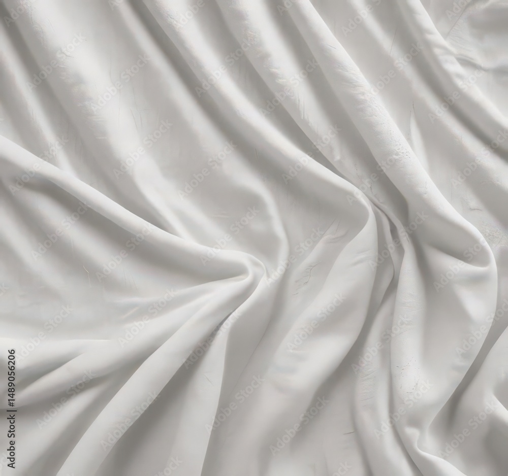 Obraz premium Wrinkled white fabric, seamless texture Vintage cloth background , pattern, wallpaper