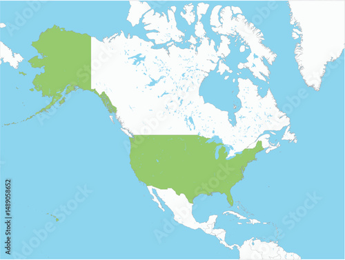 Vector map of United States of America