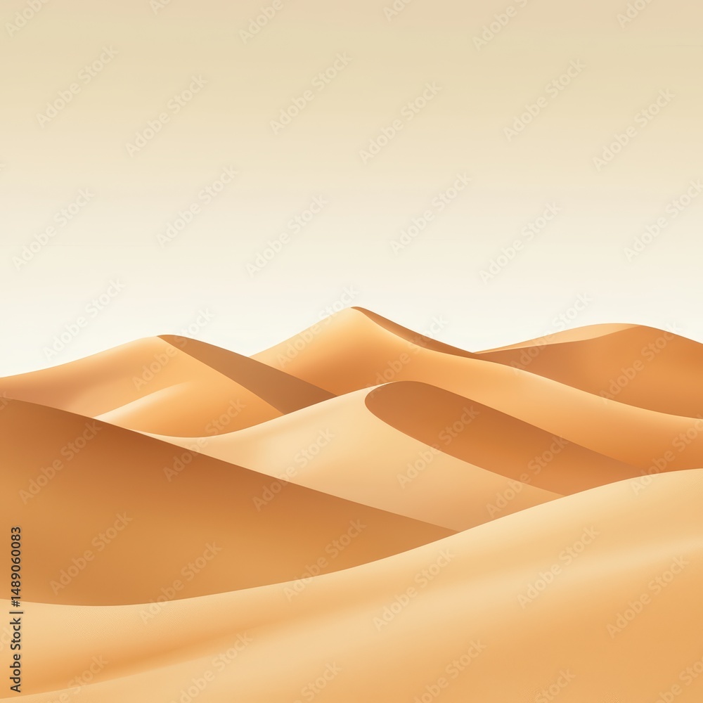 Serene Sand Dunes Under Soft Golden Light with Smooth Curves and Gentle Textures in a Calm Desert Landscape Serene Sand Dunes Under Soft Golden Light with Smooth Curves and Gentle Textures in a Calm Desert Landscape