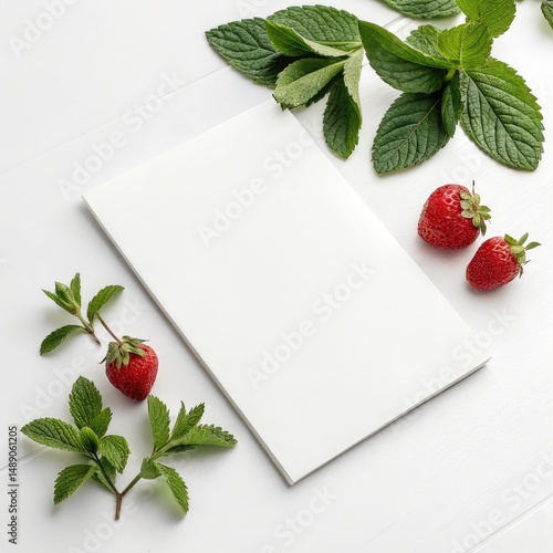 white paper on a wooden background