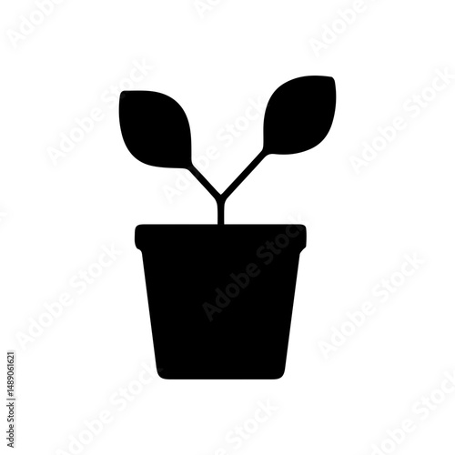 flower pot glyph icon
