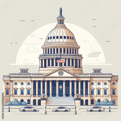 vector illustration of government parliament building