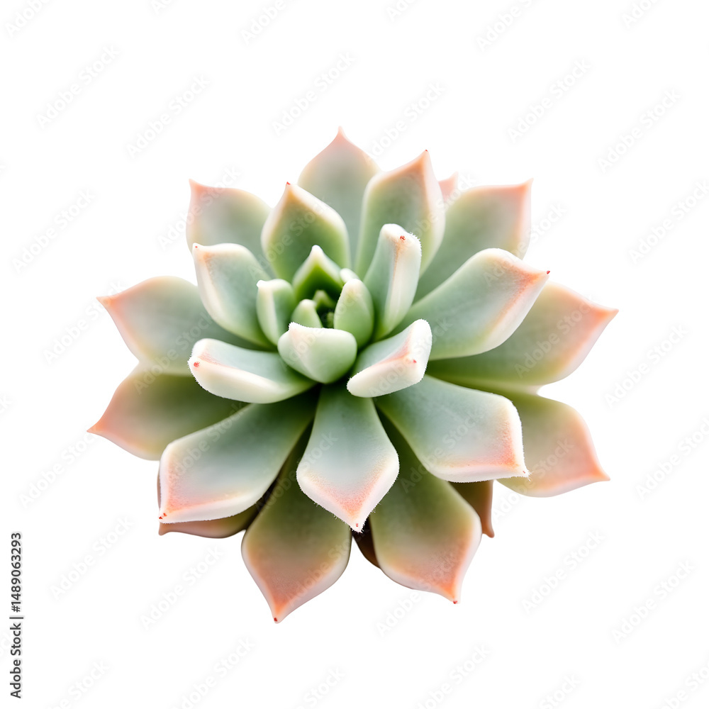Fototapeta premium Captivating close-up showcasing a delicate succulent with soft, rounded leaves and a subtle ombr, effect that adds visual appeal