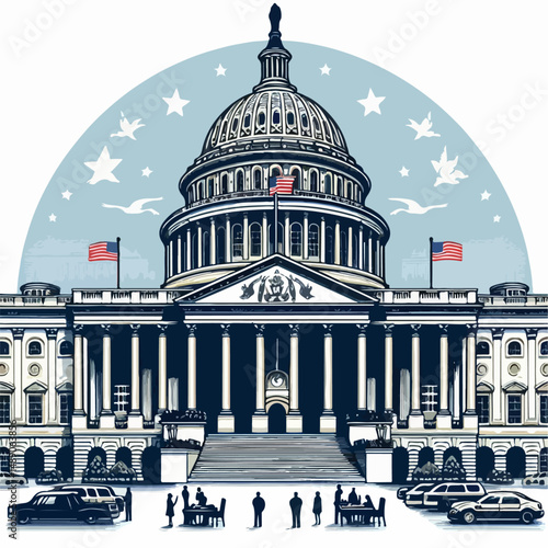 vector illustration of government parliament building