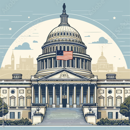 vector illustration of government parliament building