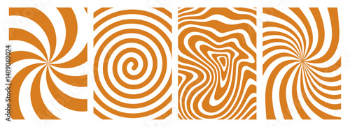 Swirl Caramel Pattern. Vector Background with Abstract Toffee Splashes. Wavy Texture of Salted Caramel Candy, Chocolate and Milk Flow, Peanut Butter Snack