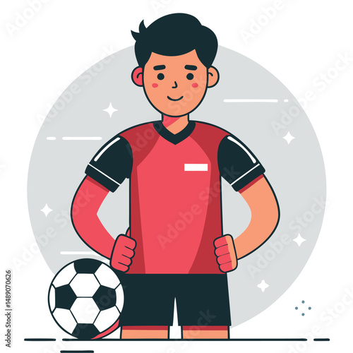 Concept Illustration Depicting a Soccer Player Performing a Dynamic Skill Move