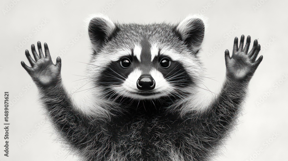 Fototapeta premium Playful Raccoon Facing Forward