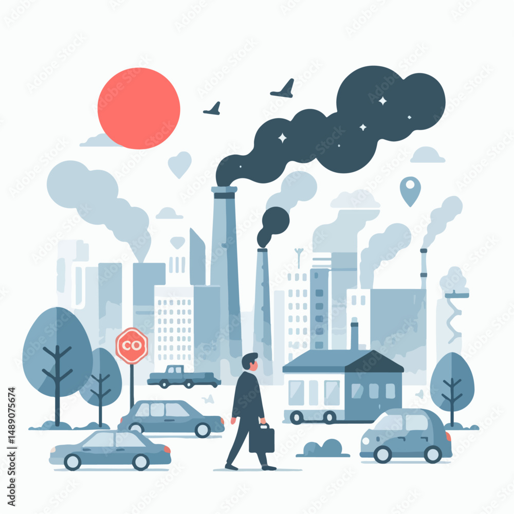 Obraz premium air pollution vector illustration