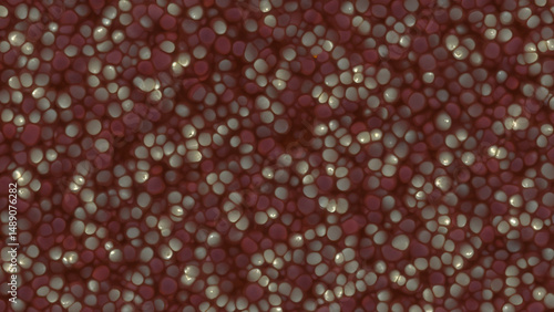 Abstract pattern of small, textured circles in a mix of reddish-brown and light beige tones