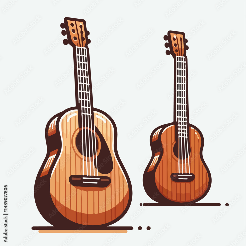 Obraz premium guitar vector illustration white background