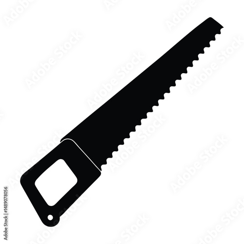 butcher element isolated meat saw on white background