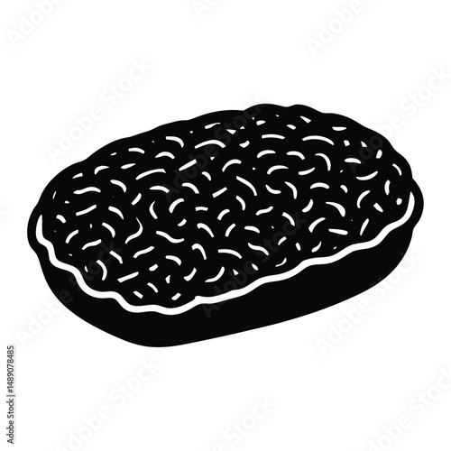 butcher element isolated minced meat on white background