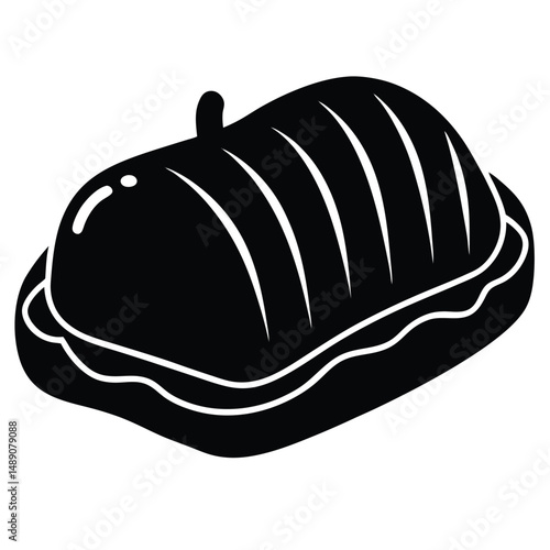 butcher element isolated roast beef on white background