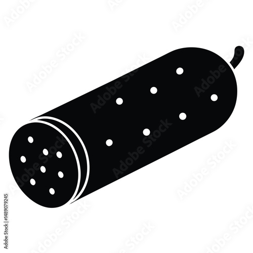 butcher element isolated salami on white background