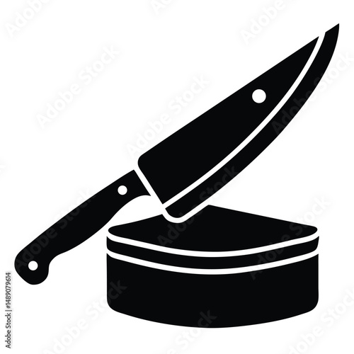 butcher element isolated sharpening steel on white background
