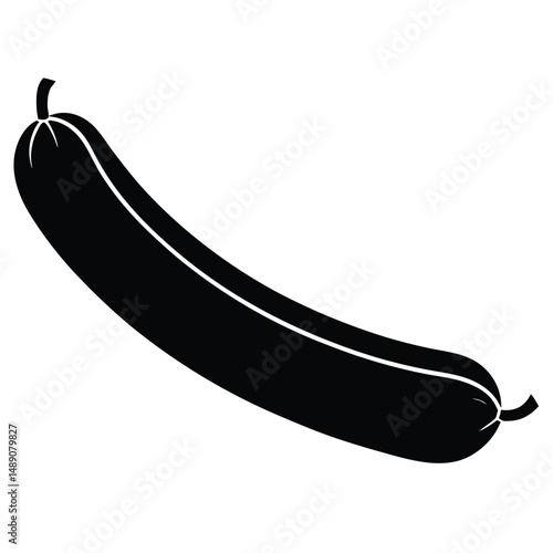 butcher element isolated smoked sausage on white background