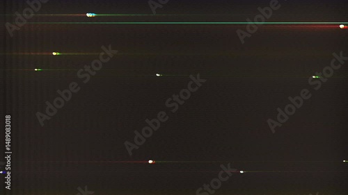 Old TV overlay. Colorful static on a television screen. Black background. Seamless loop. 4K. Perfect for backgrounds, retro designs, media concepts, glitch effects, and technology themed projects.