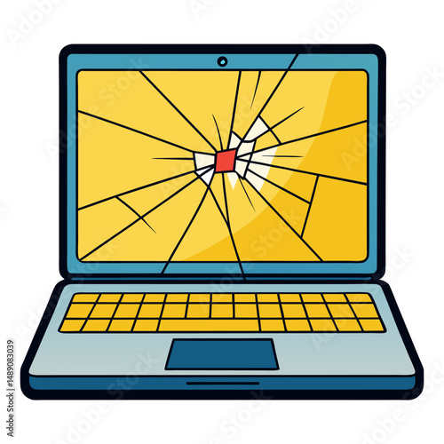Cracked laptop screen