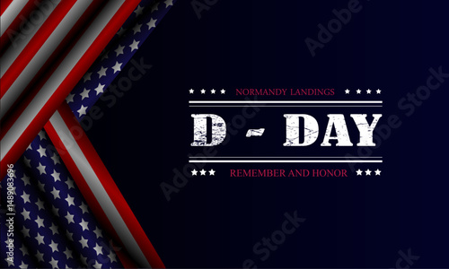 D-Day Normandy Landings June 06 Background Vector illustration