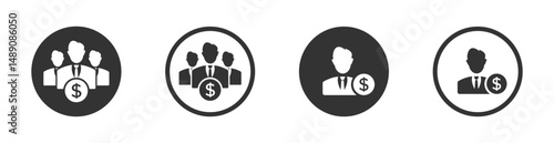 Business investor vector icon designs. Investor vector concept set
