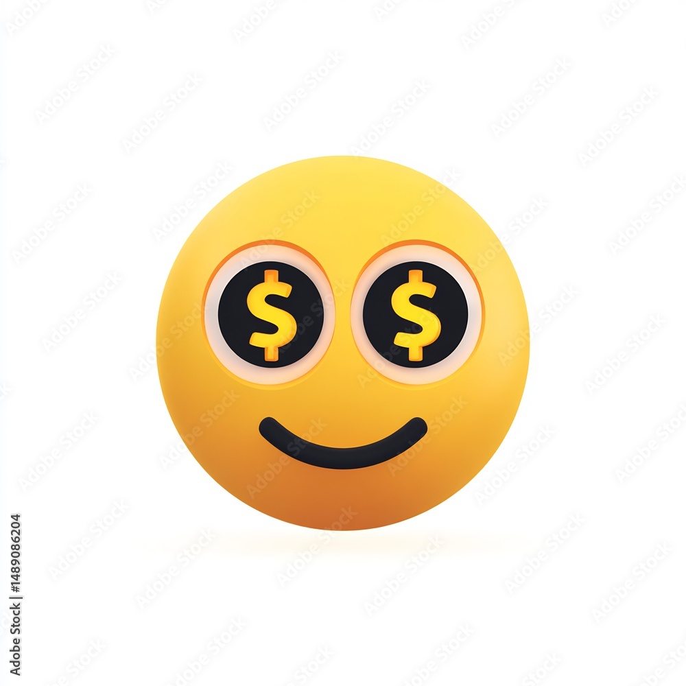 Emoji with Dollar Sign Eyes Emoji with Dollar Sign Eyes