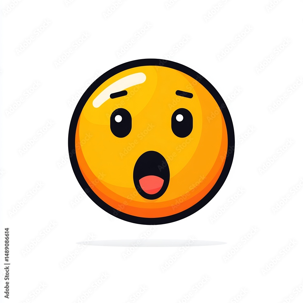 Fototapeta premium shocked face emoji open mouth