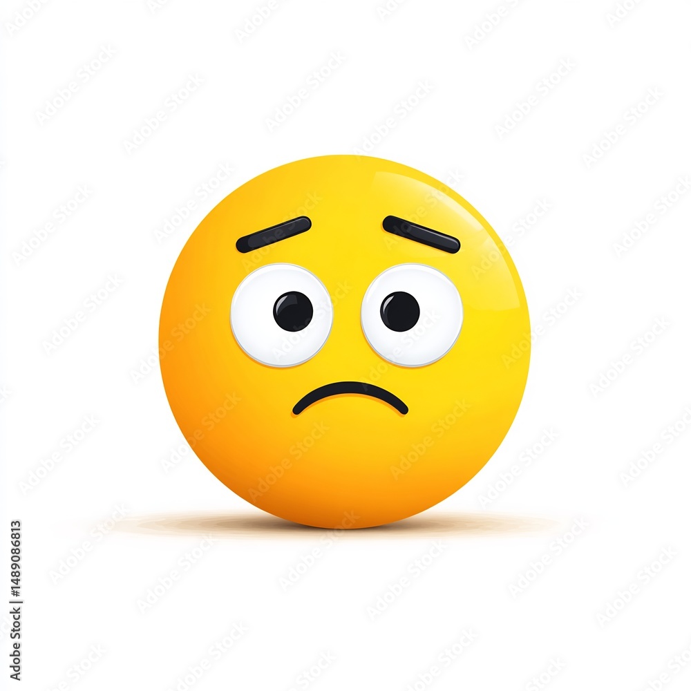 Fototapeta premium confused face emoji icon 