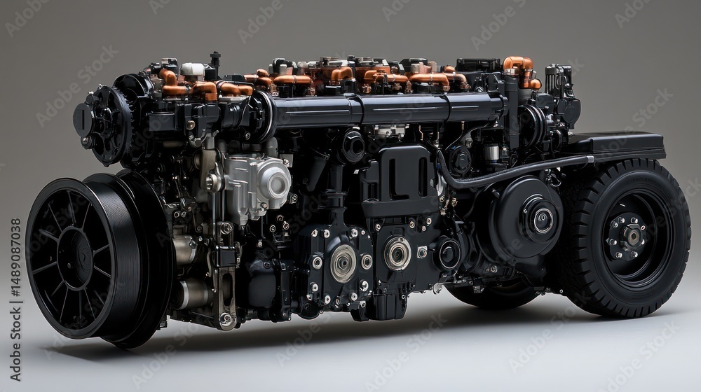 Fototapeta premium Cutting-Edge Heavy-Duty Engine: A Technological Marvel