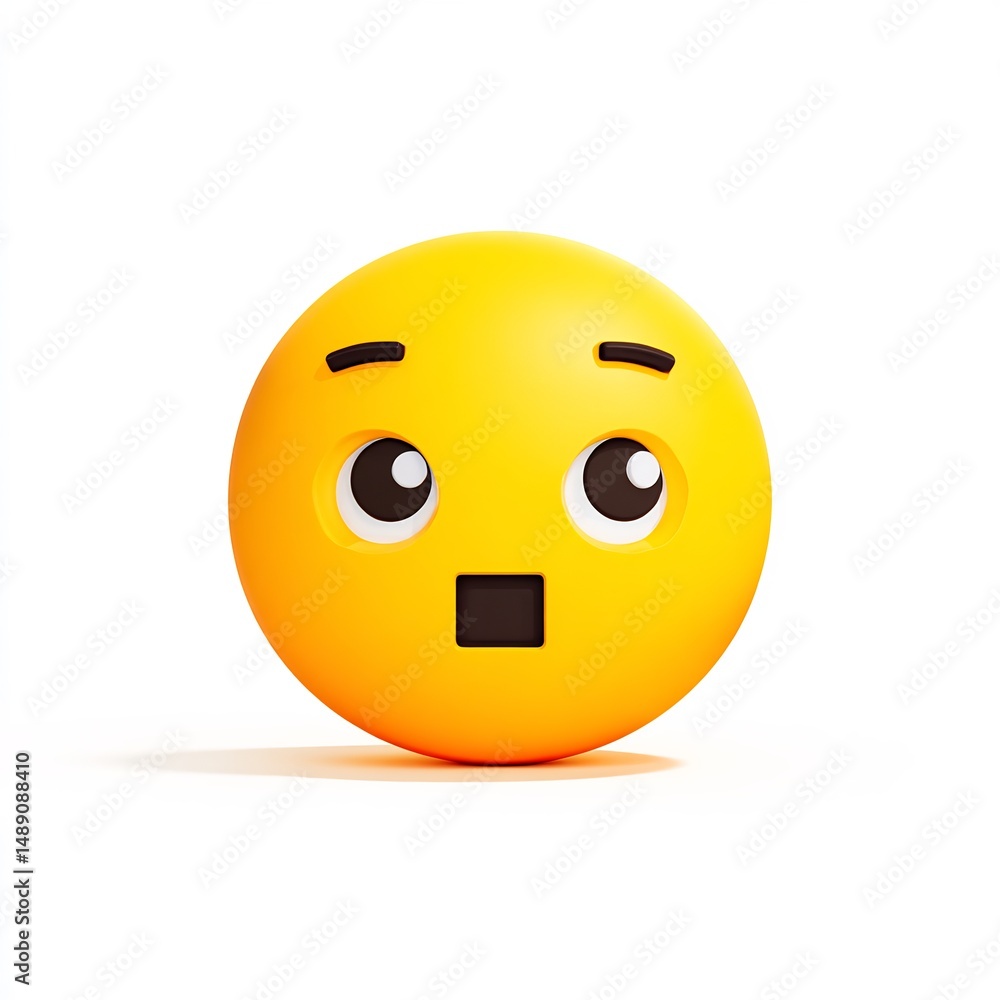 Fototapeta premium confused face emoji icon 