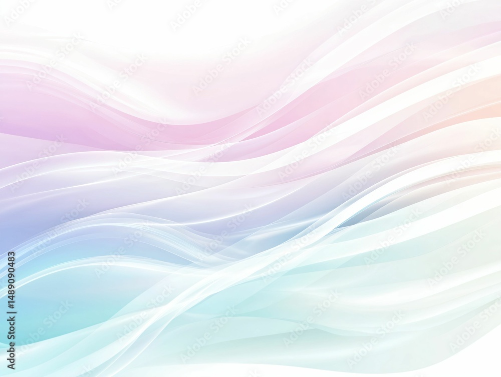 Naklejka premium Soft Pastel Waves with Gentle Flowing Patterns and Light Shades