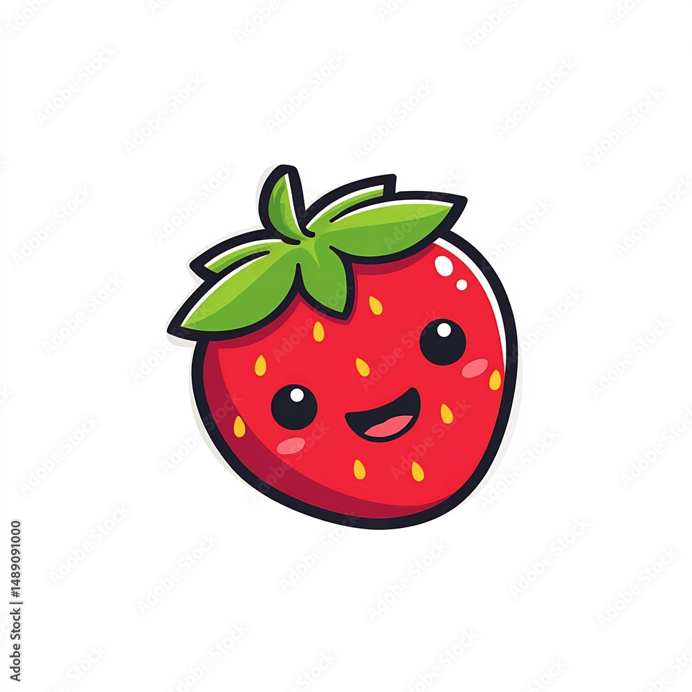 Obraz premium Smiling strawberry cartoon 
