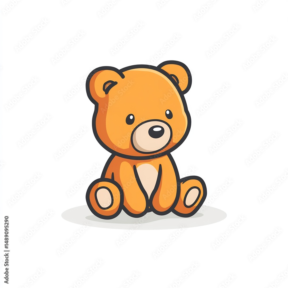 Obraz premium cartoon teddy bear sitting
