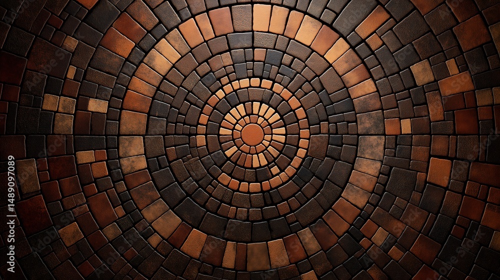 Fototapeta premium Stone Circle Pattern A Mesmerizing Mosaic of Earth Tones