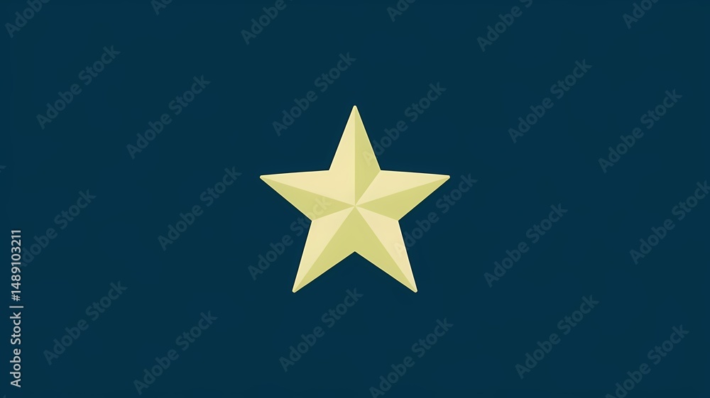 Fototapeta premium Golden star over a navy background